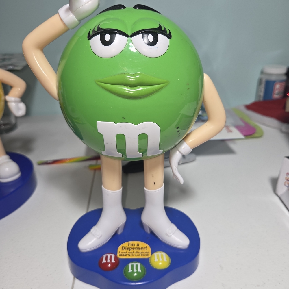 Green M&M Candy Dispenser - Picture 2 of 4